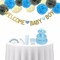 Welcome Baby Cake Toppers Blue Paper Flower Cupcake & Party Décor